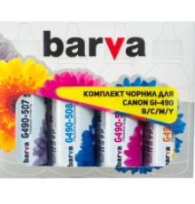 Комплект чернил Barva Canon Pixma GI490/G1400/G2400/G3400 B/C/M/Y (CG490-090-MP) 4*90г
