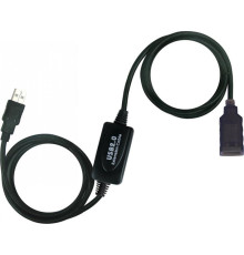 Кабель Viewcon USB - USB (M/F), активный удлинитель, 25 м, черный (VV043-25M)