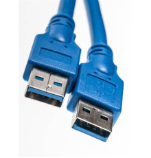 Кабель PowerPlant (KD00AS1228) USB3.0(AM)-USB3.0(AM), 1.5м, синій