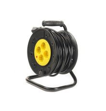 Подовжувач на котушці PowerPlant JY-2002/30 (PPRA10M300S4) 4 розетки, 30 м, чорно-жовтий