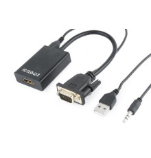 Адаптер Cablexpert HDMI - VGA (F/M), 0.15 м, Black (A-VGA-HDMI-01)