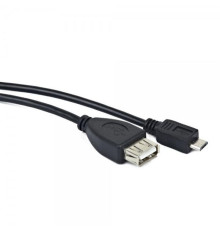 Кабель Maxxter (U-AFM-OTG) OTG USB2.0 - MicroUSB, 0.15 м, чорний