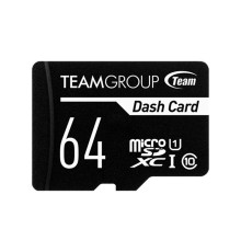 Карта памяти MicroSDXC  64GB UHS-I Class 10 Team Dash Card + SD-adapter (TDUSDX64GUHS03)