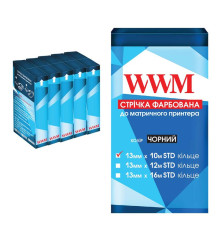 Стрiчка WWM 13 mm*10 m Refill STD кольцо Black, Pack5 (R13.10S5)