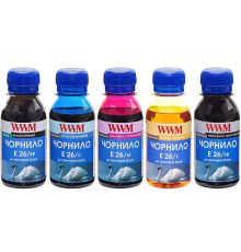 Комплект чернил WWM для Epson XP-600/XP-605/XP-700 Пигментные/Водорастворимые 5х100г BP/PB/C/M/Y (E26SET5-2)