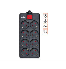 Фільтр живлення REAL-EL RS-8 Protect 1.8 м Black