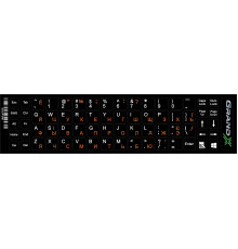 Наліпка на клавіатуру Grand-X 68 keys Cyrillic orange, Latin white (GXDPOW)