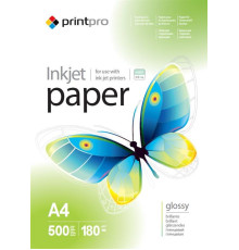 Фотопапір PrintPro глянцевий 180г/м2 A4 500арк (PGE180500A4)