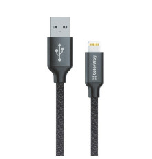 Кабель ColorWay USB - Lightning (M/M), 2.4 А, 2 м, Black (CW-CBUL007-BK)