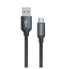 Кабель ColorWay USB - micro USB (M/M), 2.4 А, 2 м, Black (CW-CBUM009-BK)