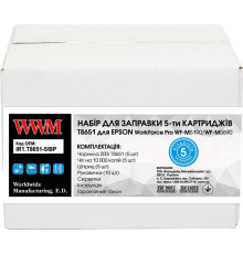 Заправний набір WWM Epson WorkForce Pro WF-M5690/WF-M5190 Black (5x200ml) (IR1.T8651-5/BP)