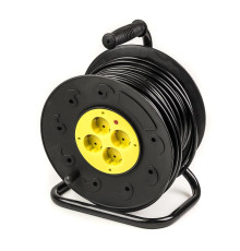 Фільтр живлення PowerPlant (PPRA16M50S4L) 4 розетки, 50 м, чорний, на котушці