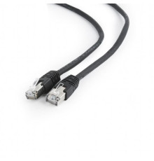 Патч-корд FTP Cablexpert (PP6-1M/BK) cat.6, литий, 50u штекер із засувкою, 1м, чорний