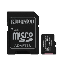 Карта пам`яті MicroSDXC 64GB UHS-I Class 10 Kingston Canvas Select Plus R100MB/s + SD-адаптер (SDCS2/64GB)