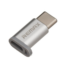 Адаптер Remax Feliz micro USB - USB Type-C (F/M) Silver (6954851289791)