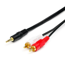 Аудио-кабель Atcom (10709) mini-jack 3.5мм(M)-2xRCA-тюльпан(M) 5м пакет