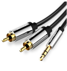 Кабель Vention 3.5 мм - 2xRCA, М/M, 0.5 м, чорний (BCFBD)