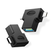 Адаптер Vention USB - USB Type-C + micro USB V 3.0 (F/M) Black (CDIB0)