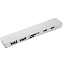 Концентратор USB-C PowerPlant CA911684 USB-C-2хUSB3.0, HDMI, SD, microSD, 2хUSB-C