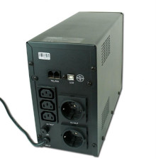 ИБП EnerGenie EG-UPS-033 1200VA, Line Int., AVR, 3xIEC+2xSchuko, USB, LCD, RJ11, металл