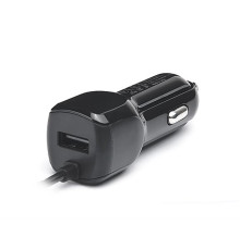 Автомобильное зарядное устройство REAL-EL CA-15 (2USB, 2.1A) Black + кабель microUSB