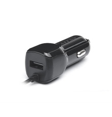 Автомобильное зарядное устройство REAL-EL CA-17 (2USB, 2.1A) Black + кабель Lightning