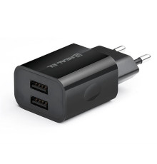 Мережевий зарядний пристрій REAL-EL CH-210 (2USB, 2.1A) Black