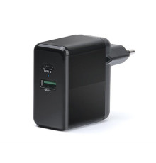 Мережевий зарядний пристрій REAL-EL CH-350 QC3.0 (2USB, 3A) Black