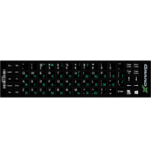 Наліпка на клавіатуру Grand-X 68 keys Green, Latin Ukr white (GXDGUA)