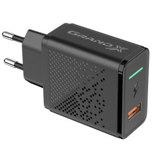 Мережевий зарядний пристрій Grand-X Quick Charge 3.0 (1хUSB, 18W) Black (CH-650)