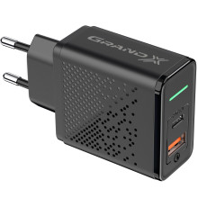 Мережевий зарядний пристрій Grand-X Fast Сharge 6в1 (1хUSB, 1хTypeC, 20W) Black (CH-880)