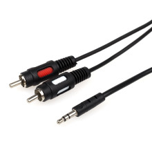 Аудио-кабель Atcom 3.5 мм - 2xRCA (M/M), 0.8 м, Black (10810) пакет