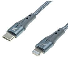 Кабель Grand-X USB Type-C - Lightning (M/M), MFI, Power Delivery 18W, 1 м, Gray (CL-01)