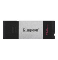 Флеш-накопичувач USB3.2 64GB Type-C Kingston DataTraveler 80 Grey/Black (DT80/64GB)