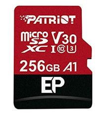 Карта памяти MicroSDXC 256GB UHS-I/U3 Class 10 Patriot EP A1 R90/W80MB/s + SD-adapter (PEF256GEP31MCX)
