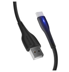 Кабель ColorWay USB - USB Type-C (M/M), PVC + Led, 2.4 А, 1 м, Black (CW-CBUC034-BK)
