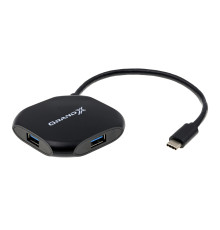 Концентратор Grand-X Travel Type-C 4хUSB3.1 Black (GH-417)