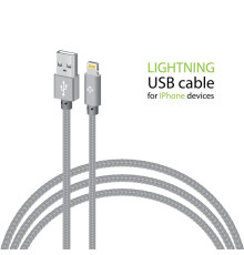 Кабель Intaleo CBGNYL2 USB - Lightning (M/M), 2 м, Grey (1283126477669)