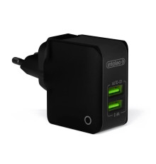 Мережевий зарядний пристрій Intaleo TCA242 (2USB, 2.4A) Black (1283126491733)