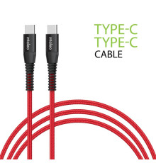 Кабель Intaleo CBRNYTT1 USB Type-C - USB Type-C (M/M), 1.2 м, красный (1283126504112)