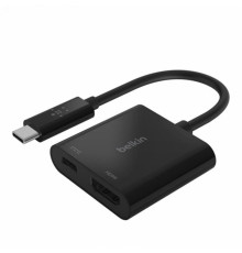 Адаптер Belkin HDMI+USB Type-C - USB Type-C (F/M), Black (AVC002BTBK)