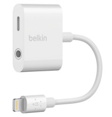 Адаптер Belkin Lightning-3.5 mm Audio+Charge RockStar, 0.1м White (F8J212btWHT)
