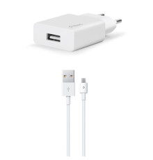 Мережевий зарядний пристрій Ttec SmartCharger USB 2А White (2SCS20MB) + кабель microUSB