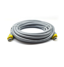 Кабель Merlion HDMI - HDMI V 2.0, (M/M), 20 м, Grey/Yellow (YT-HDMI(M)/(M)HSV2.0-20m/16189) пакет