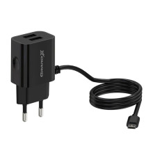 Зарядное устройство Grand-X CH-35B 5V 2,1A 2USB + micro USB Black с защитой от перегрузки
