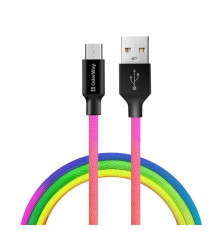 Кабель ColorWay USB - micro USB (M/M), 2.4 А, 1 м, Multicolor (CW-CBUM017-MC)