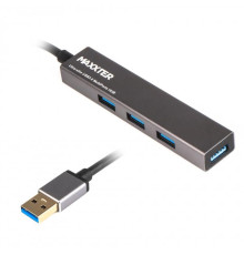 Концентратор USB 3.0 Maxxter 4хUSB3.0 Dark Grey (HU3A-4P-02)