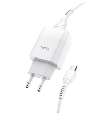 Зарядний пристрій Hoco C72A Glorious (1USB, 2.1А) White (6931474713001) + кабель MicroUSB
