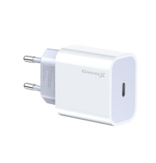 Мережевий зарядний пристрій Grand-X (1xUSB-C 20W) QC4.0, PD 3.0, FCP, AFC White (CH-770)