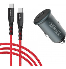 Автомобильное зарядное устройство Intaleo CCGQPD120T (USB, 3A) Grey (1283126509957) + кабель USB Type С